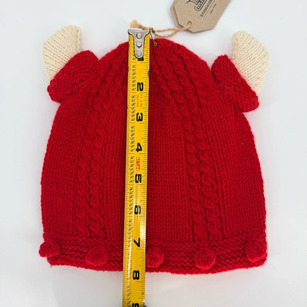 Viking Knit Hat Nordic Kids Wool Bull Horn Crochet Beanie Cap Handmade Baby gift